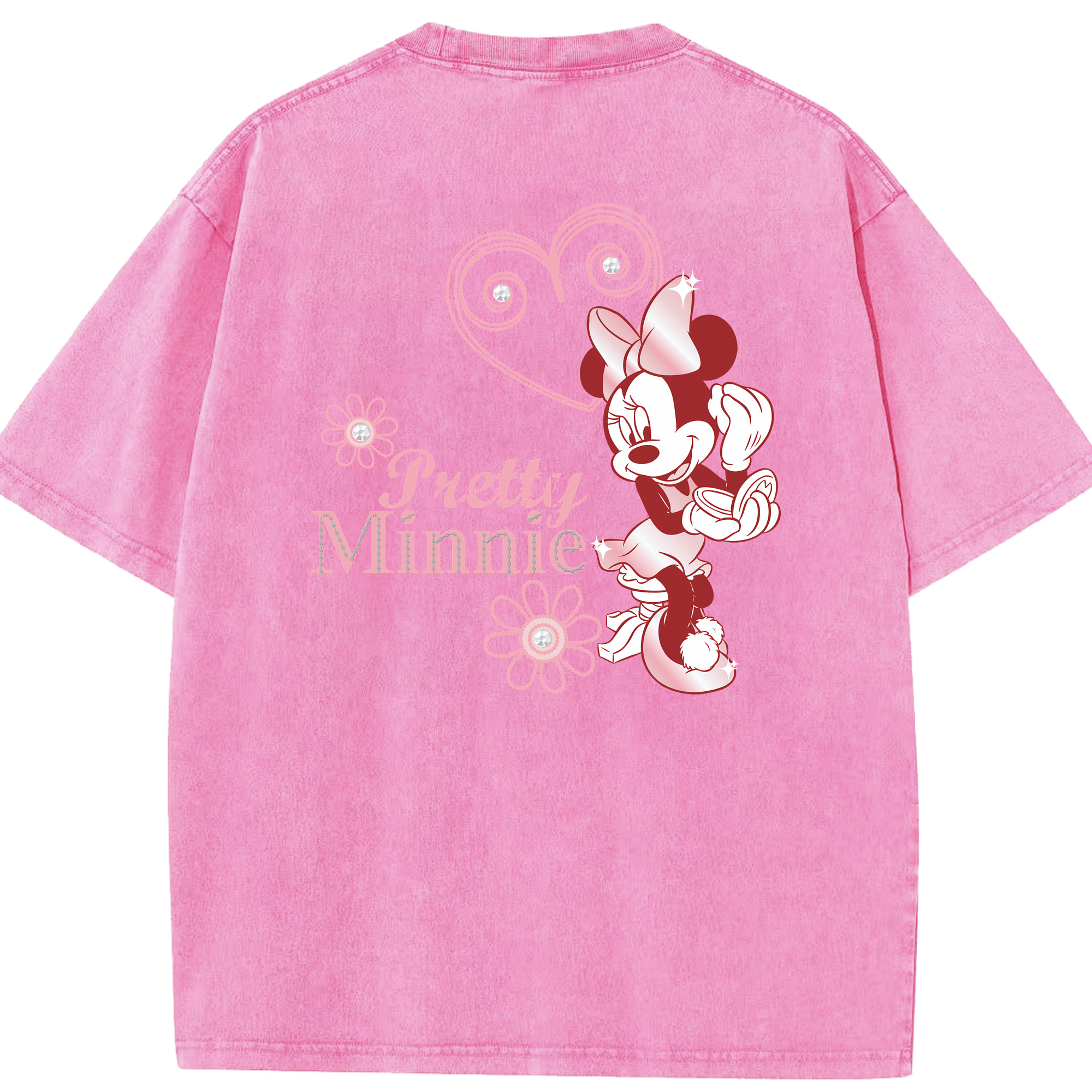 （画像用） ミッキーマウス Mickey Mouse 綿100% ヴィンテージ風 半袖Tシャツ（背面プリント）